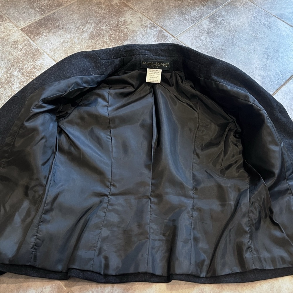 NEW Harve Benard Women’s Wool Blazer Jacket Charcoal Gray Size 4 Petite - Picture 3 of 9